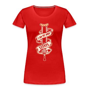 Rétablissez-vous Pied cassé Os cassé - T-shirt bio Premium Femme - rouge - Devant - Mia (176cm)