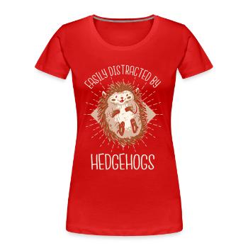 Hérisson Animal épineux Hérisson - T-shirt bio Premium Femme - rouge - Devant - Mia (176cm)