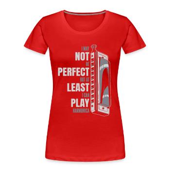 Mundharmonika Harmonika Instrument Musik - Frauen Premium Bio T-Shirt - Rot - Vorne - Mia (176cm)