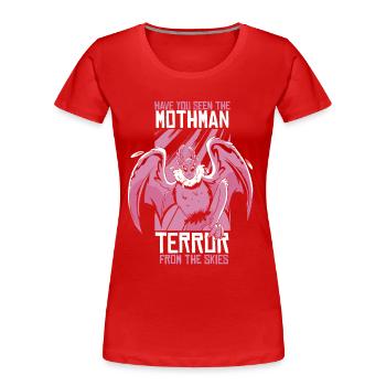 Mothman Monster Mottenmann - Frauen Premium Bio T-Shirt - Rot - Vorne - Mia (176cm)