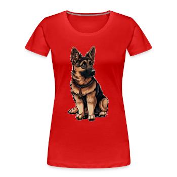 Berger Allemand Malinois - T-shirt bio Premium Femme - rouge - Devant - Mia (176cm)