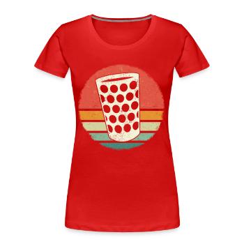 Pfalz Pfälzer Rheinland Pfalz - Frauen Premium Bio T-Shirt - Rot - Vorne - Mia (176cm)