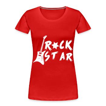Rock star Gitarre Metal Rock n Roll Geschenkidee - Frauen Premium Bio T-Shirt - Rot - Vorne - Mia (176cm)