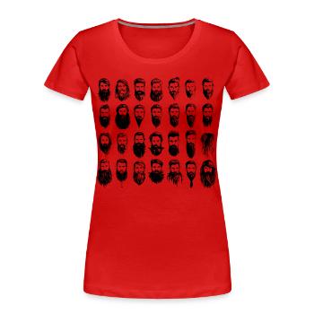 noch mehr Bärte - Frauen Premium Bio T-Shirt - Rot - Vorne - Mia (176cm)