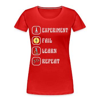 Wissenschaft Physik Chemie Experiment - Frauen Premium Bio T-Shirt - Rot - Vorne - Mia (176cm)
