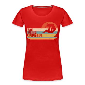 eat sleep jiu jitsu - Frauen Premium Bio T-Shirt - Rot - Vorne - Mia (176cm)