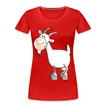 Charmante Ziege - Ziegen - Frauen Premium Bio T-Shirt - Rot - Vorne - Mia (176cm)