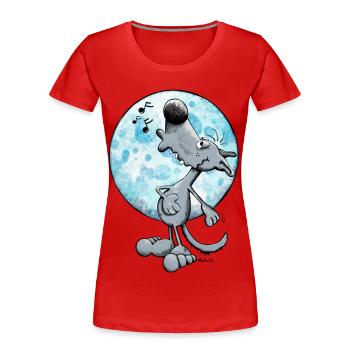 Musikalischer Wolf - Frauen Premium Bio T-Shirt - Rot - Vorne - Mia (176cm)