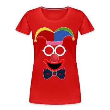 einfacher clown Karneval Fasching Maske - Frauen Premium Bio T-Shirt - Rot - Vorne - Mia (176cm)
