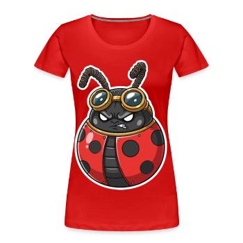 Steampunk Ladybug Red and Chrome Armor - Women's Premium Organic T-Shirt - red - Front - Mia (176cm)