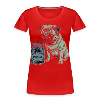 Hundefreund Design – Herz für Vierbeiner - Frauen Premium Bio T-Shirt - Rot - Vorne - Mia (176cm)
