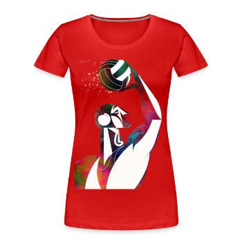 Profil d’un joueur de football nautique - T-shirt bio Premium Femme - rouge - Devant - Mia (176cm)