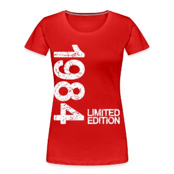 1984 Édition limitée - T-shirt bio Premium Femme - rouge - Devant - Mia (176cm)