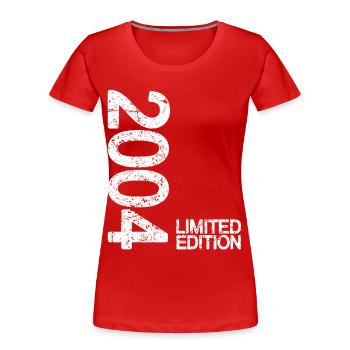 2004 Limited Edition - Frauen Premium Bio T-Shirt - Rot - Vorne - Mia (176cm)