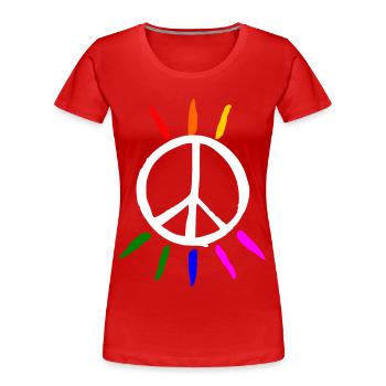 Peace - Frauen Premium Bio T-Shirt - Rot - Vorne - Mia (176cm)