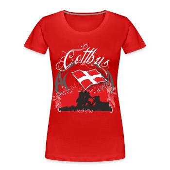 cottbus - Frauen Premium Bio T-Shirt - Rot - Vorne - Mia (176cm)