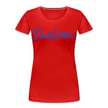 Shalom - Frauen Premium Bio T-Shirt - Rot - Vorne - Mia (176cm)