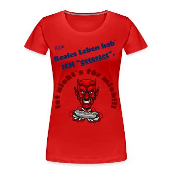 Reales Leben - Frauen Premium Bio T-Shirt - Rot - Vorne - Mia (176cm)