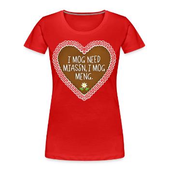 I Mog Need Lebkuchenherz - Frauen Premium Bio T-Shirt - Rot - Vorne - Mia (176cm)