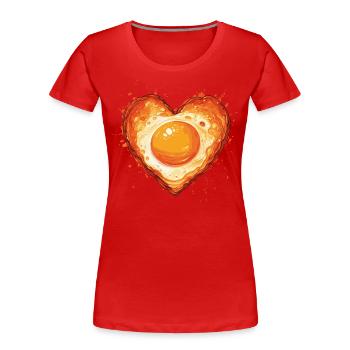 Spiegelei ist Liebe - Frauen Premium Bio T-Shirt - Rot - Vorne - Mia (176cm)