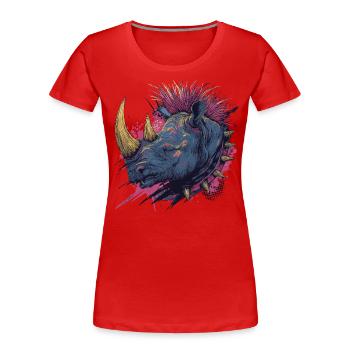 Fantasy Punkrock Nashorn - Frauen Premium Bio T-Shirt - Rot - Vorne - Mia (176cm)