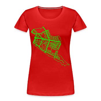 Friedrichshain Berlin - Frauen Premium Bio T-Shirt - Rot - Vorne - Mia (176cm)