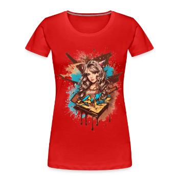 Sweet Lady - Women's Premium Organic T-Shirt - red - Front - Mia (176cm)