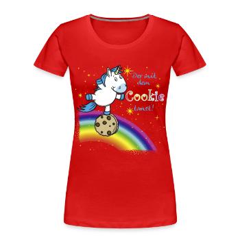 Einhorst Cookie - Frauen Premium Bio T-Shirt - Rot - Vorne - Mia (176cm)