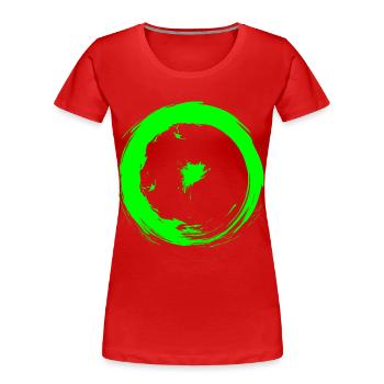 Astronomische Symbole Sonne grün - Frauen Premium Bio T-Shirt - Rot - Vorne - Mia (176cm)
