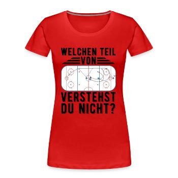 Eishockey | Sport Eishockey Maske Geschenkideen - Frauen Premium Bio T-Shirt - Rot - Vorne - Mia (176cm)