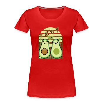 Kawaii Avocado love - Frauen Premium Bio T-Shirt - Rot - Vorne - Mia (176cm)