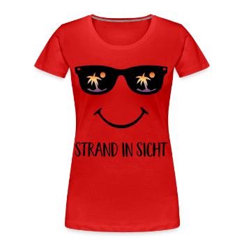 Plage - T-shirt bio Premium Femme - rouge - Devant - Mia (176cm)