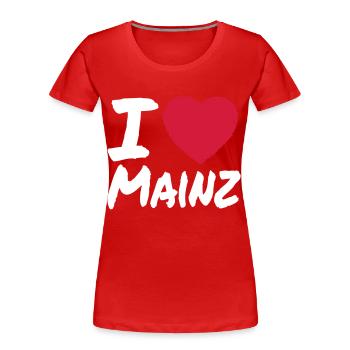I Love Mainz - Frauen Premium Bio T-Shirt - Rot - Vorne - Mia (176cm)