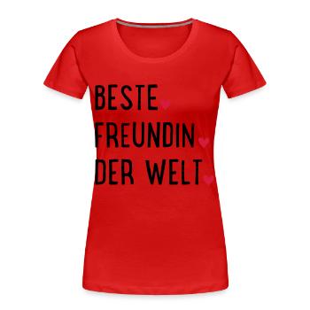 Beste Freundin - Frauen Premium Bio T-Shirt - Rot - Vorne - Mia (176cm)