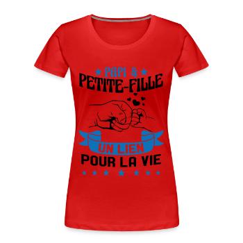 Papi & Petite Fille Grand Père Papy Cadeau - T-shirt bio Premium Femme - rouge - Devant - Mia (176cm)