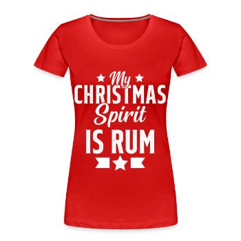 My christmas spirit is rum - Women's Premium Organic T-Shirt - red - Front - Mia (176cm)