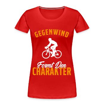Les vents contraires forgent le caractère - T-shirt bio Premium Femme - rouge - Devant - Mia (176cm)