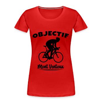 Objectif Mont Ventoux Cycliste Vélo - T-shirt bio Premium Femme - rouge - Devant - Mia (176cm)