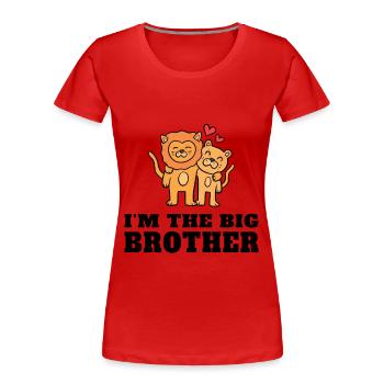 Je suis le grand frère - futur grand frère - T-shirt bio Premium Femme - rouge - Devant - Mia (176cm)