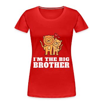 Je suis le grand frère - futur grand frère - T-shirt bio Premium Femme - rouge - Devant - Mia (176cm)