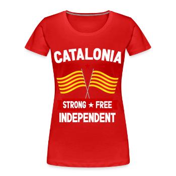 Catalogne - T-shirt bio Premium Femme - rouge - Devant - Mia (176cm)
