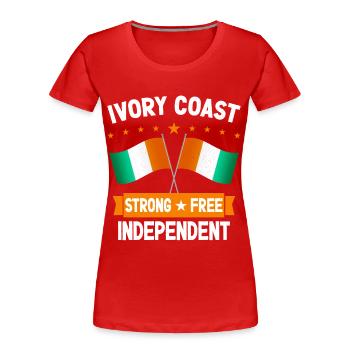 Ivory Coast - Women's Premium Organic T-Shirt - red - Front - Mia (176cm)