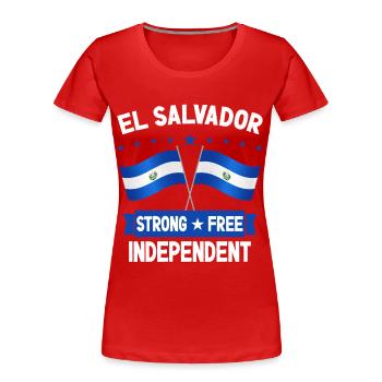 El Salvador - Frauen Premium Bio T-Shirt - Rot - Vorne - Mia (176cm)