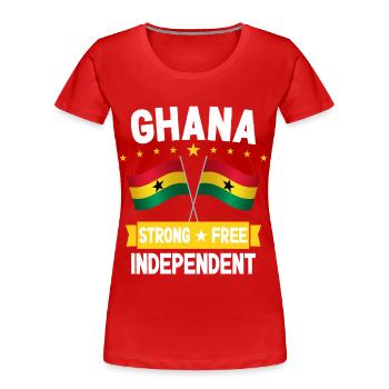 Ghana - T-shirt bio Premium Femme - rouge - Devant - Mia (176cm)