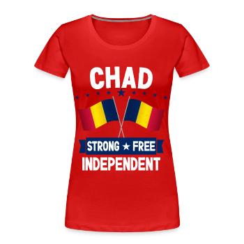 Tschad - Frauen Premium Bio T-Shirt - Rot - Vorne - Mia (176cm)
