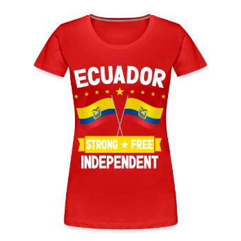 Ecuador - Frauen Premium Bio T-Shirt - Rot - Vorne - Mia (176cm)