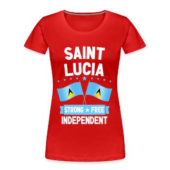 Sainte-Lucie - T-shirt bio Premium Femme - rouge - Devant - Mia (176cm)