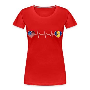 Barbados - Frauen Premium Bio T-Shirt - Rot - Vorne - Mia (176cm)
