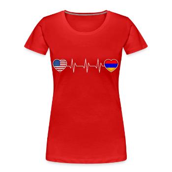 Armenien - Frauen Premium Bio T-Shirt - Rot - Vorne - Mia (176cm)
