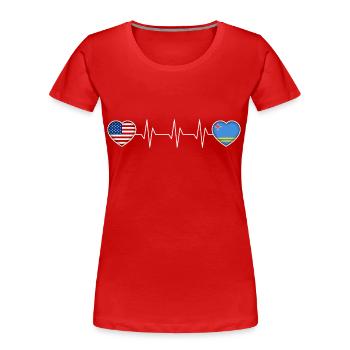 Aruba - Frauen Premium Bio T-Shirt - Rot - Vorne - Mia (176cm)